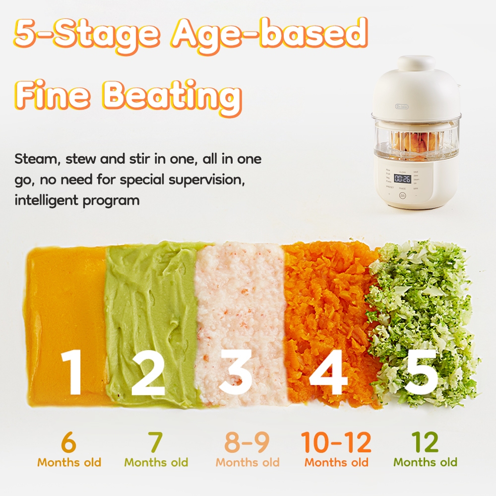 Dr.isla Smart Baby Food Processor MPASI 12 Fitur Pengukus Blender Serbaguna Foto 3