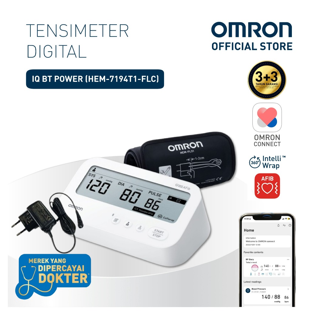 Tensimeter Digital OMRON HEM-7156T-A Manset IntelliWrap Bluetooth Connect Foto 7