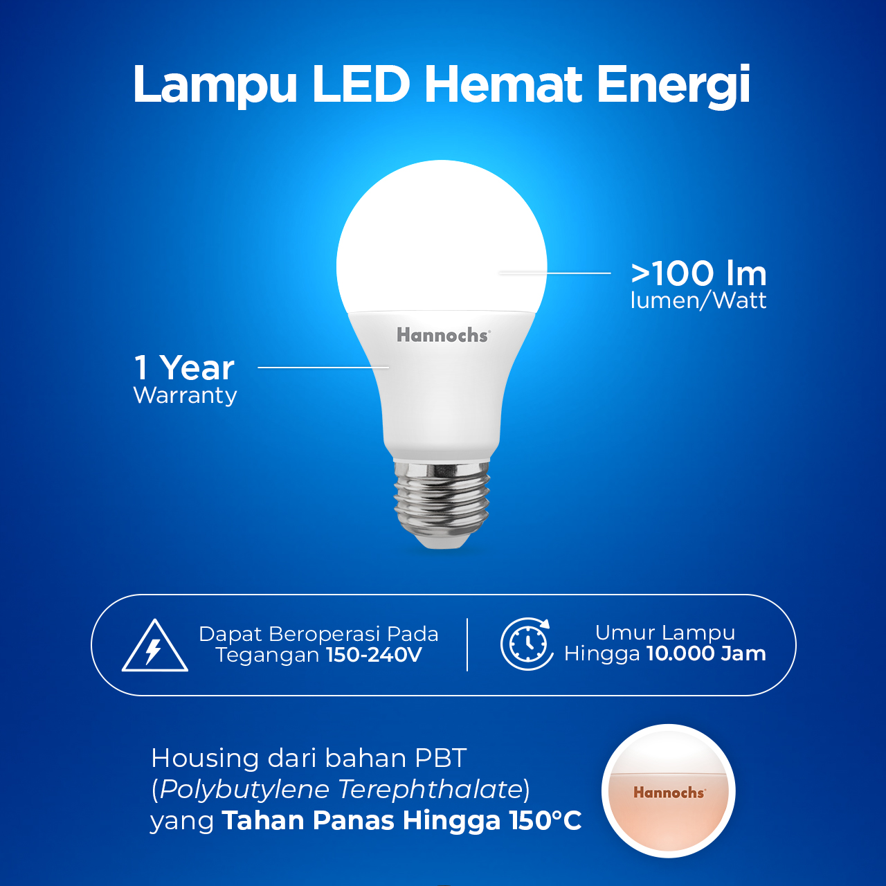 Bohlam LED Hannochs NEX 9W Daylight Foto 5