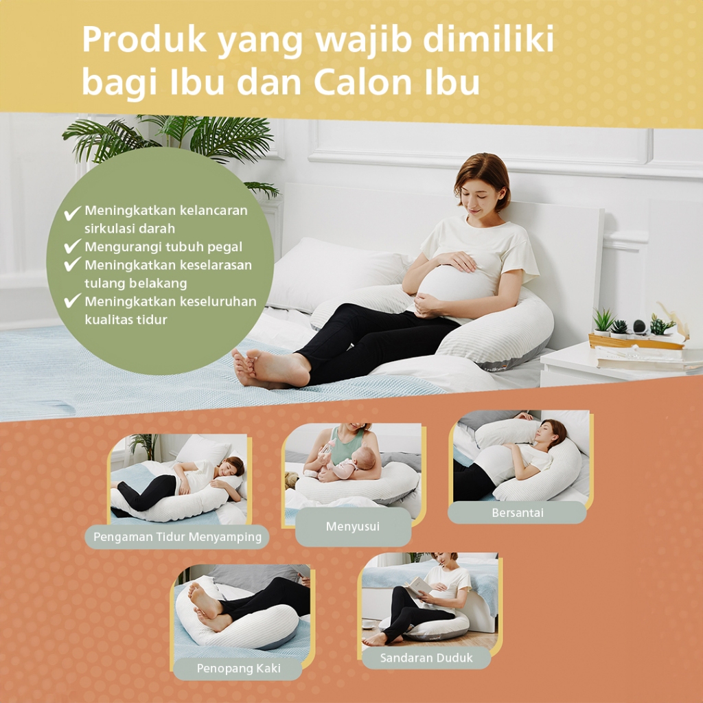 Bantal Menyusui MOOIMOM Unilove Grey Foto 6