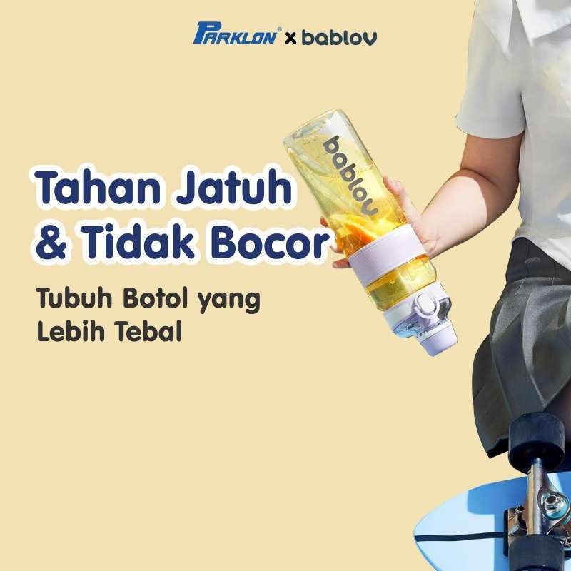 Botol Minum Bablov 2-in-1 Tritan Sedotan & Teguk 1000ml Anti Bocor Foto 6