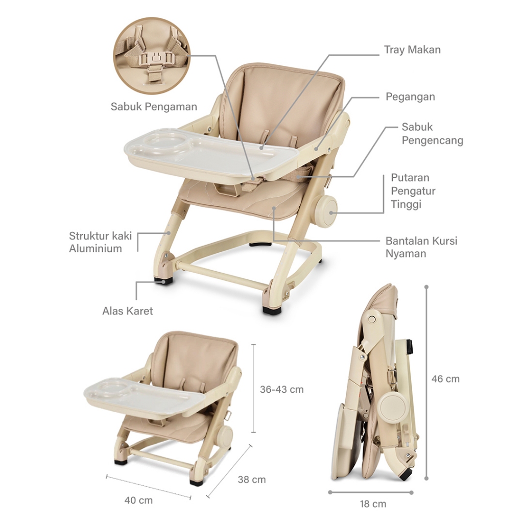 MOOIMOM Feed Me Booster Seat Pad Rose Foto 2