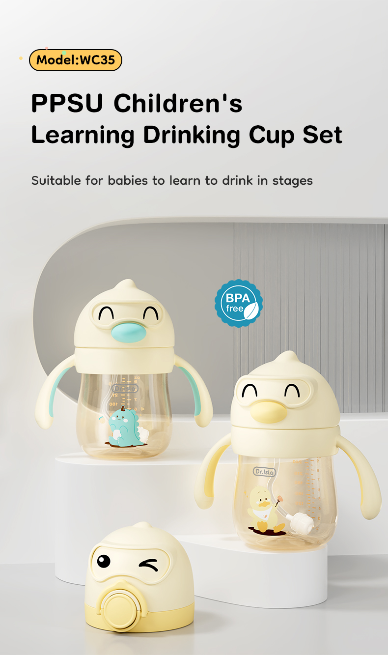 Dr.isla Botol Minum Bayi Training Cup PPSU 240ML WC35 Anti Tumpah BPA Free Foto 7