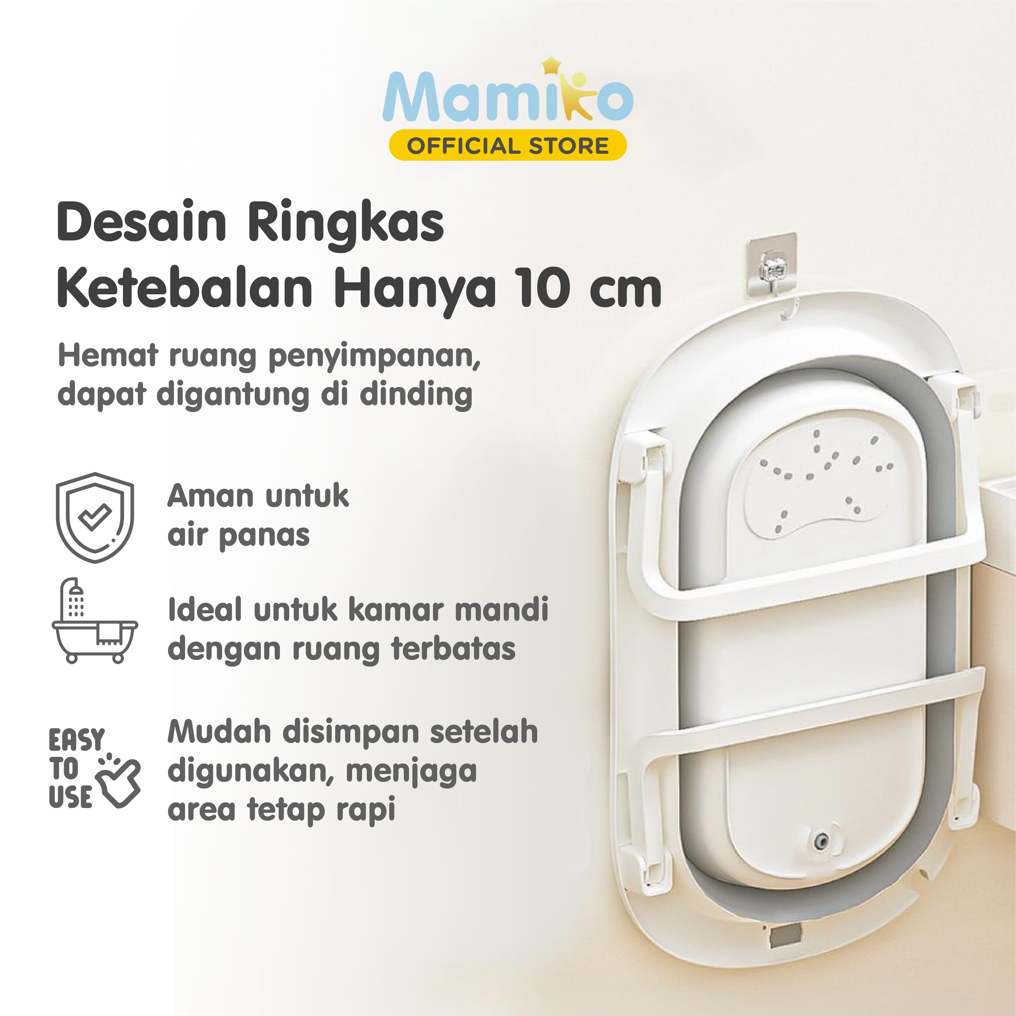Bak Mandi Bayi Lipat Mamiko Foldable Portable Baby Bath Tub Anti Selip Foto 8