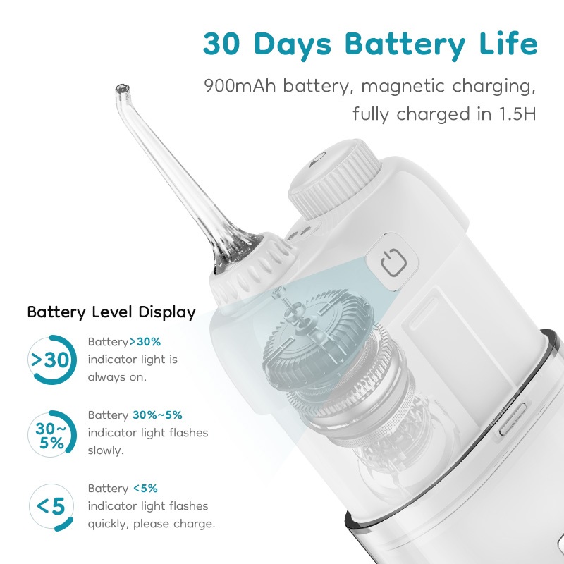 Dr.isla Water Floss Electric Dental Cleaner CF410 3 Mode 4 Nozel IPX7 USB Rechargeable Foto 5