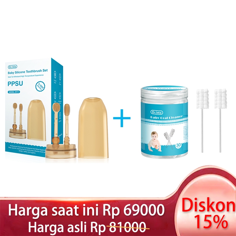 Dr.isla Pembersih Lidah Bayi Silikon BY11 Nano Brown 9 Lapis BPA Free untuk Newborn Foto 6