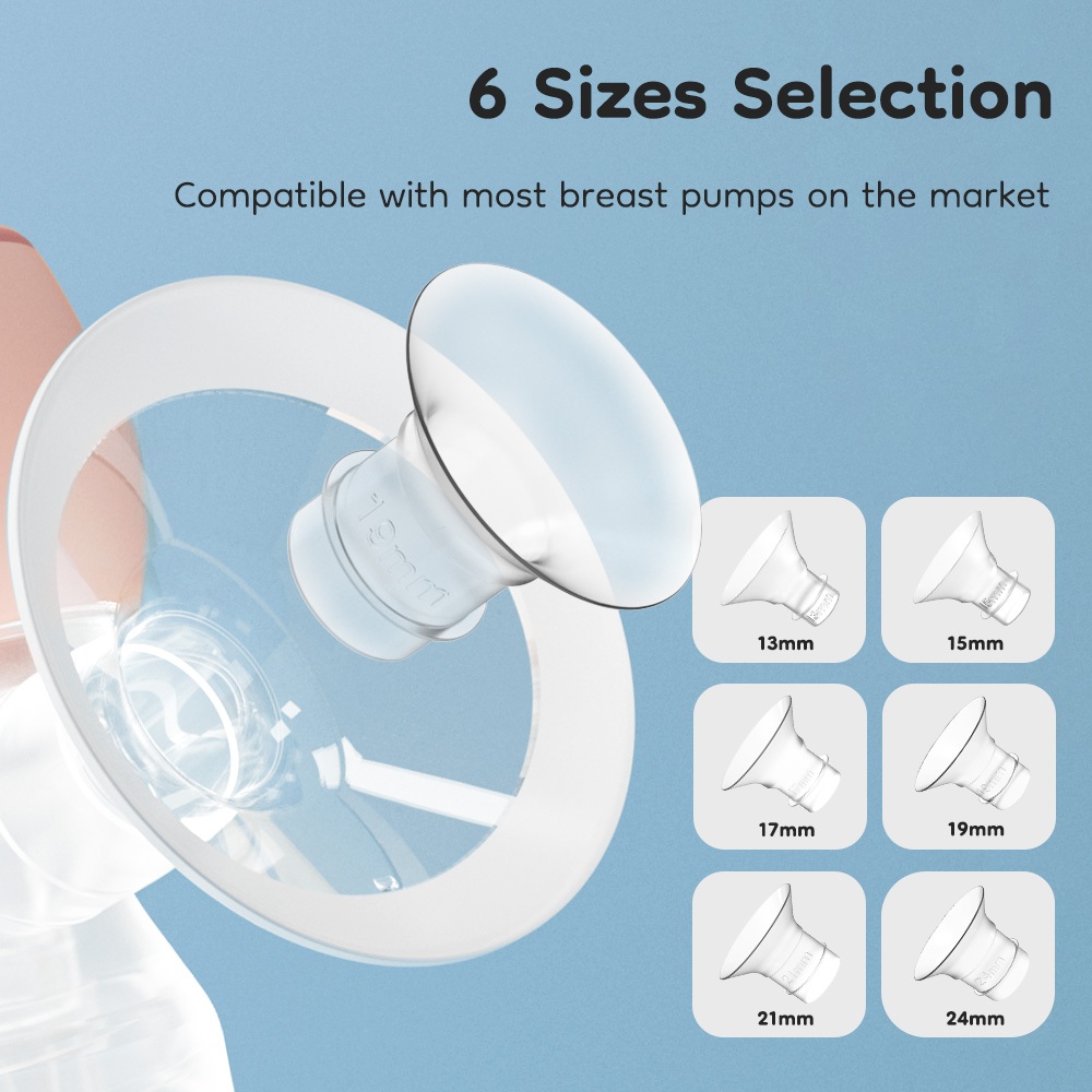 Dr.isla Flange Insert Pompa ASI Set 6 Ukuran 13mm 15mm 17mm 19mm 21mm 24mm Foto 4