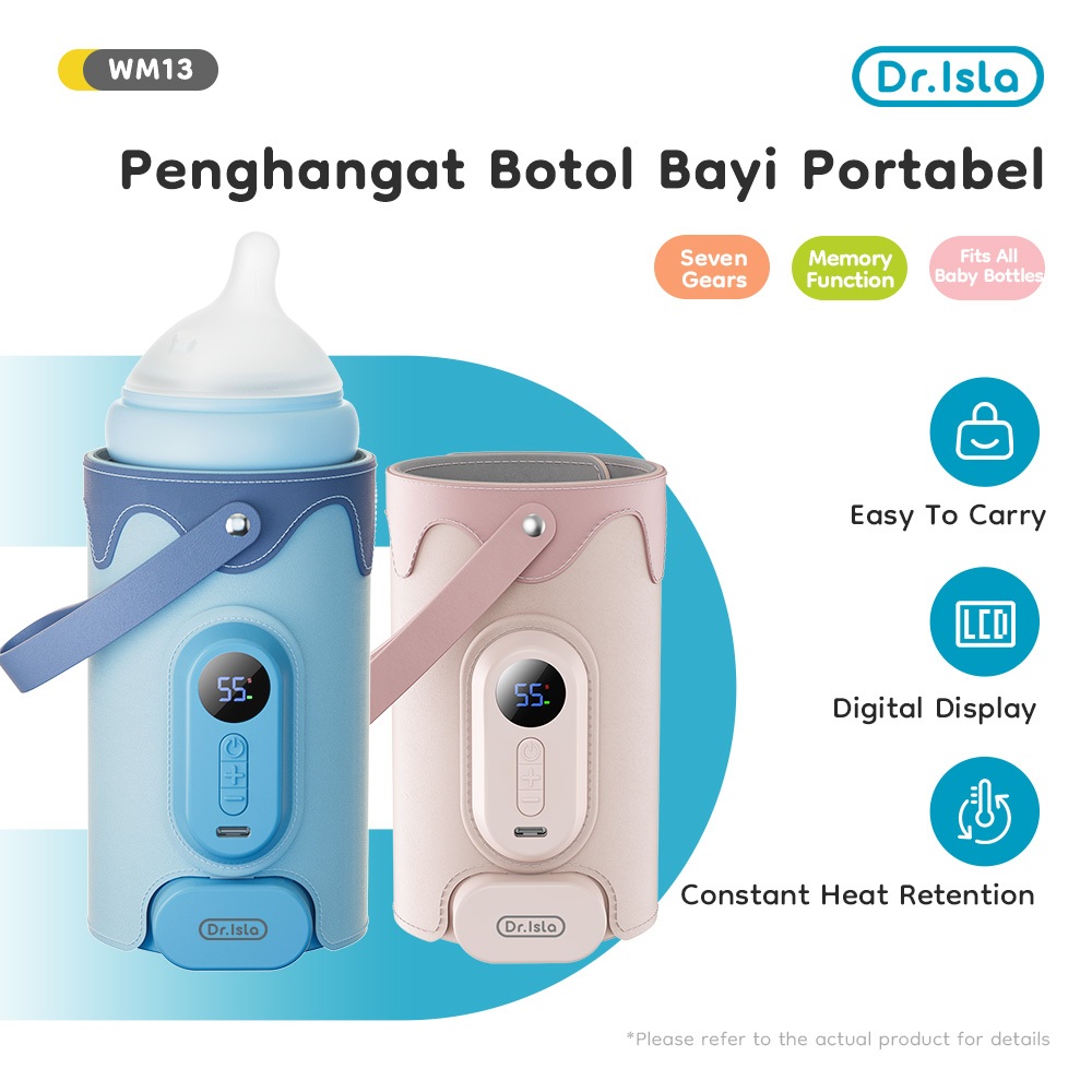 Penghangat Botol Portabel Dr.Isla WM13 Portable Bottle Warmer 37-55°C LED Display