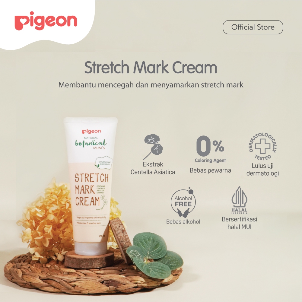 Pigeon Botanical Mum's Skincare Kit Cream Stretch Mark Firming Gel Body Oil Foto 2