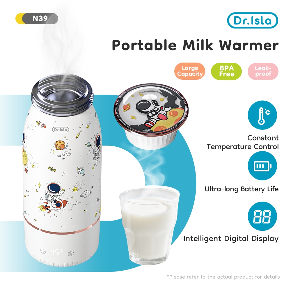 Dr.isla Penghangat Asi Wireless N39 Portable 500ML Kontrol Suhu 40-55°C Baterai Tahan Lama