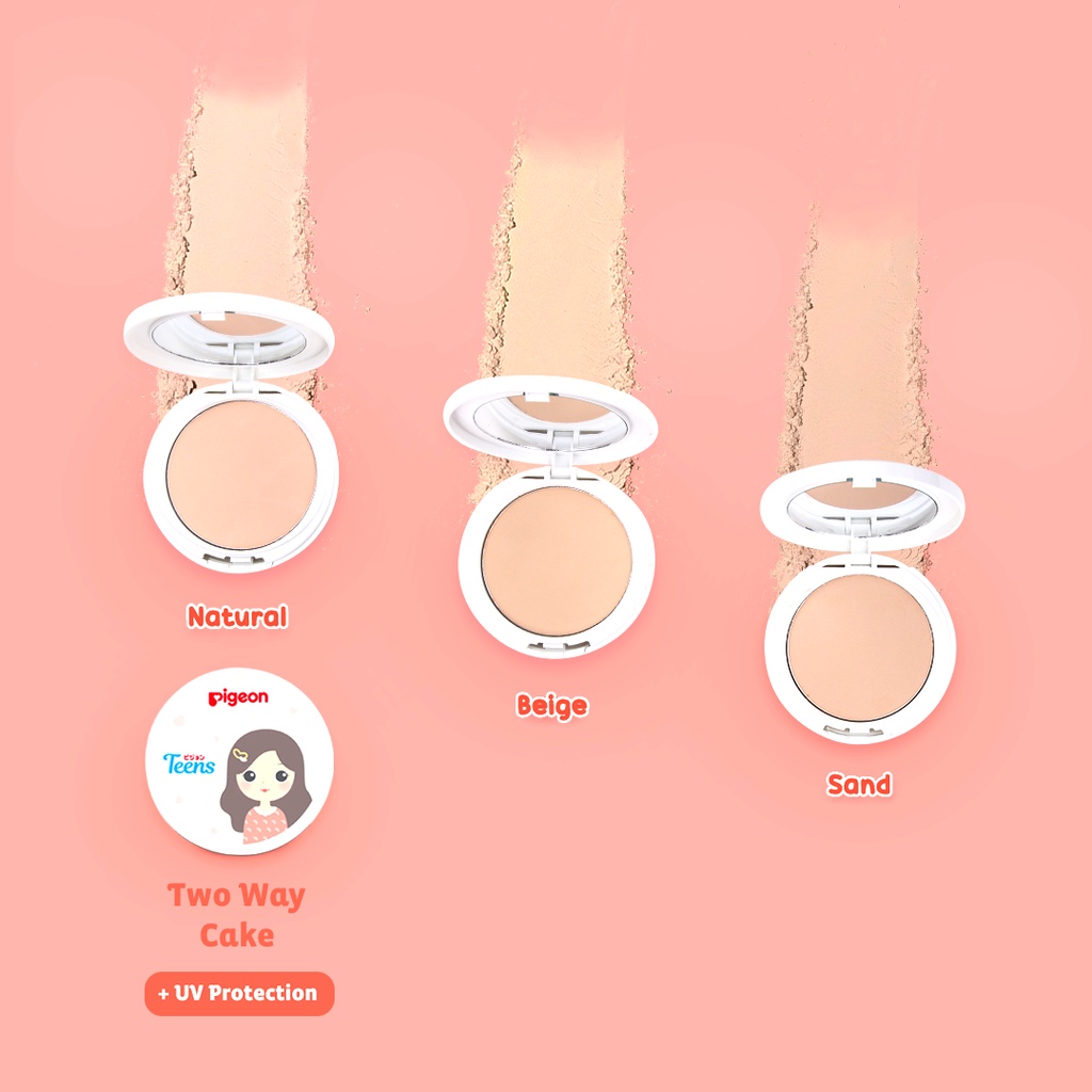 Pigeon TEENS Two Way Cake Refill 14Gr Beige Bedak Compact Foundation Foto 3