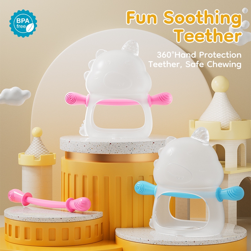 Dr.isla Teether Bayi YJ15 Silikon Food Grade BPA Free Anti-Isap Jari Mainan Gigitan 0-6 Foto 3