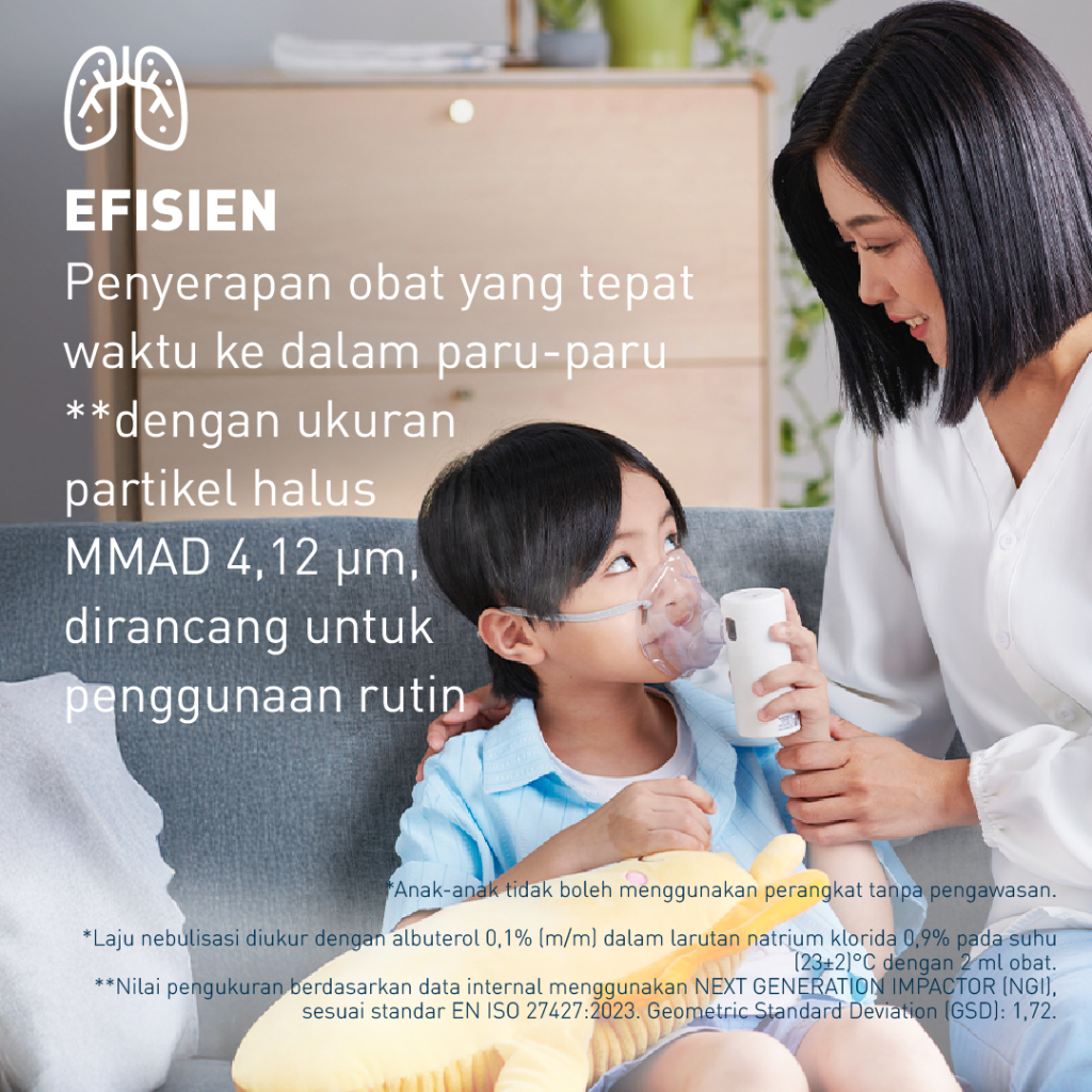 Omron NE-U300 Mesh Nebulizer Portable USB Type-C Rechargeable & Paseo Baby Travel Pack Foto 3