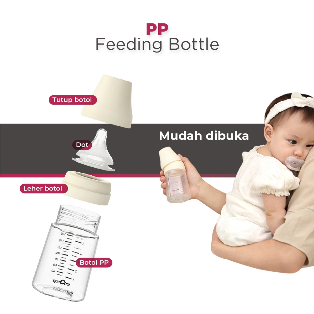 Botol Susu Bayi Spectra Polypropylene PP Feeding 160ml Bundle 2pcs Foto 4