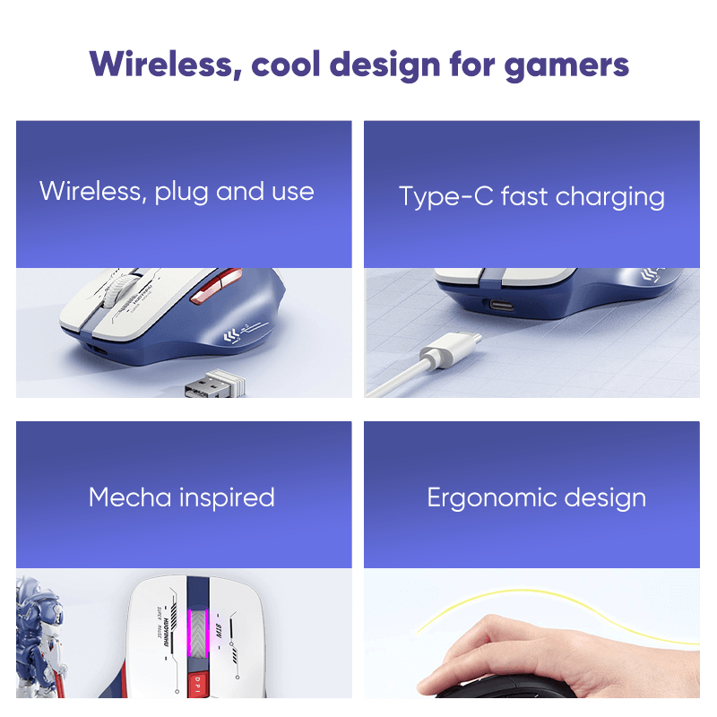 Mouse Wireless Gaming MOFii P6 RGB Foto 2