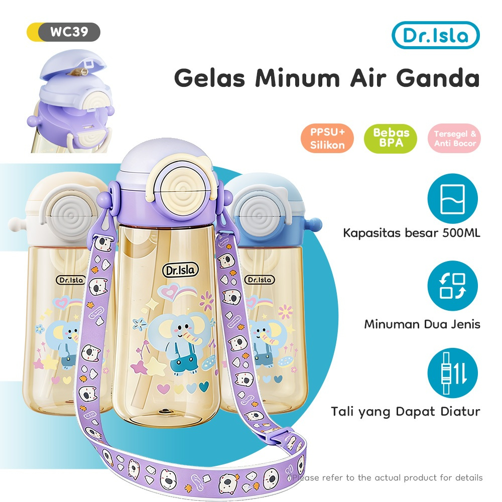 Dr.isla Botol Minum Anak Sippy Cup Flip-It 500ml Bahan PPSU BPA Free Anti Kolik