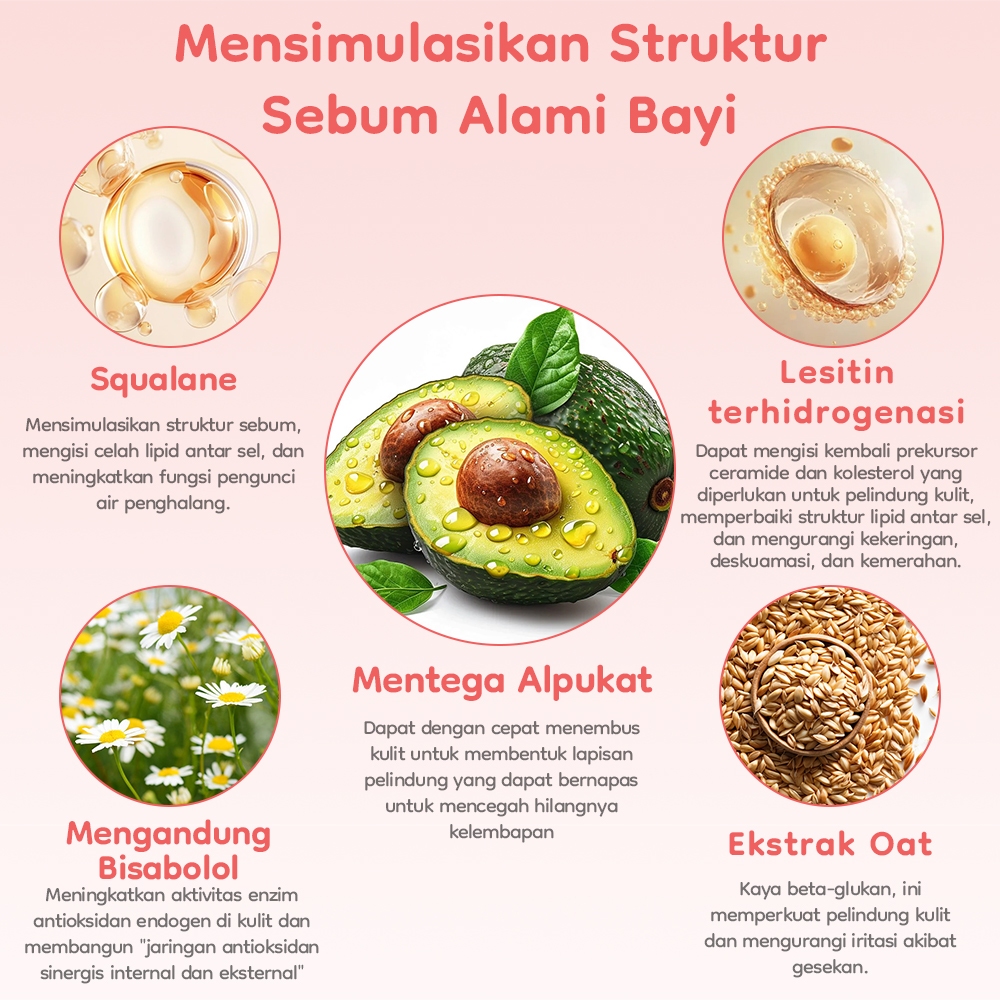 AVINIE Face Cream Baby & Kids 40gr Plant Based Probiotics Vitamin E Skincare Kulit Foto 5