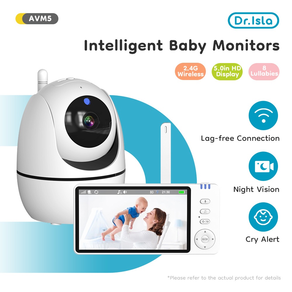 Dr.isla Baby Monitor Camera AVINIE AVM5 360 Derajat Night Vision & Voice Call