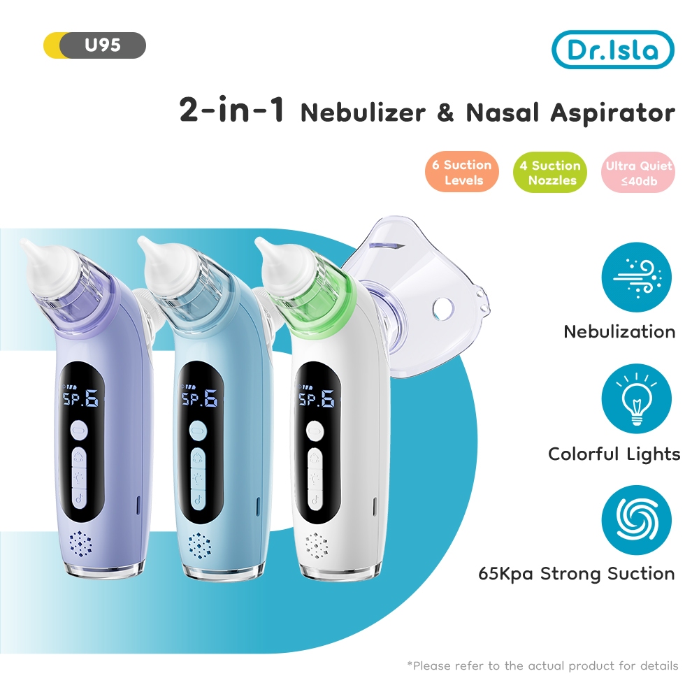 Dr.isla Penyedot Ingus Bayi Elektrik U95 2-in-1 Nebulizer 6 Level Hisap Portable