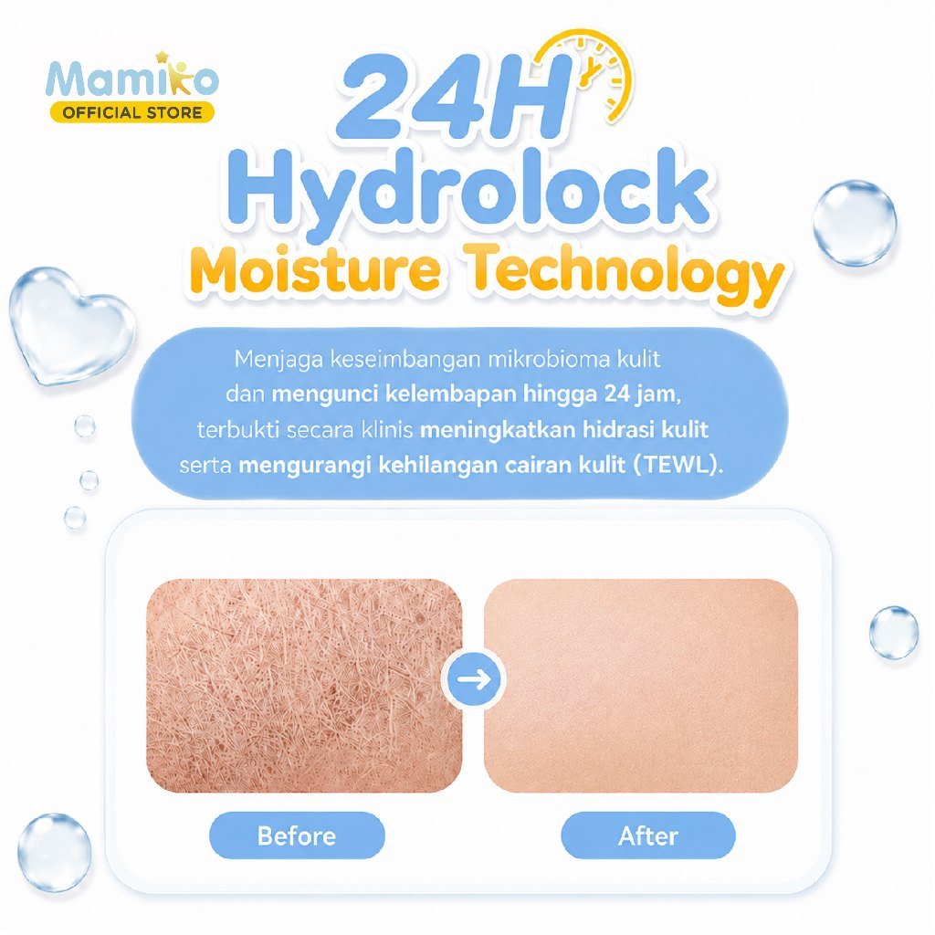 Mamiko Sunscreen Lotion SPF50 PA+++ 30g Broad Spectrum untuk Bayi Baru Lahir & Kulit Foto 4