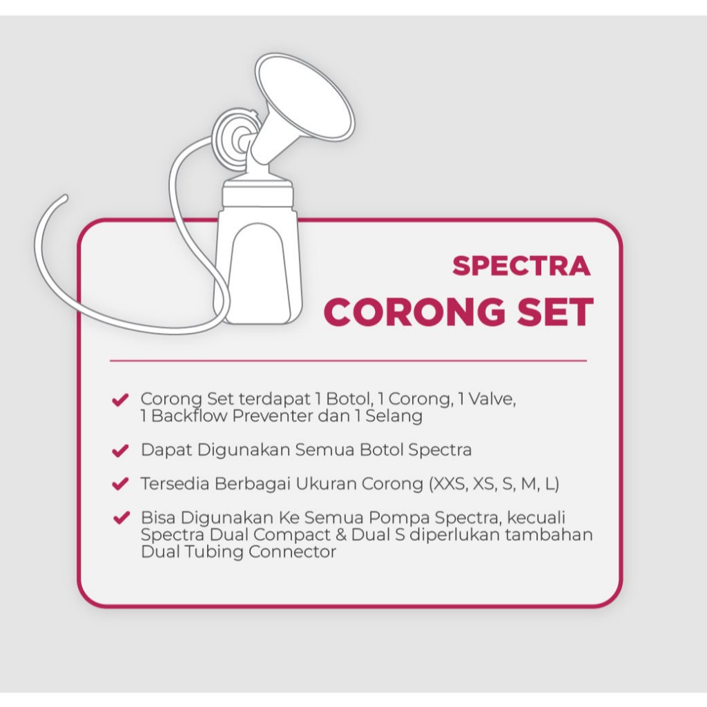 Corong Pompa ASI Spectra Breastshield 24mm Ukuran S dan Botol PP Set Foto 3