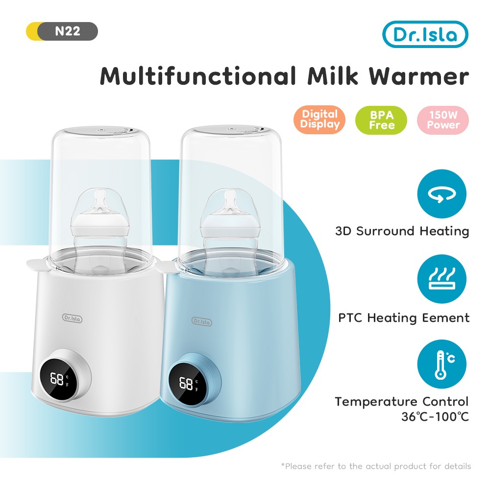 Dr.isla Sterilizer & Penghangat ASI Portable Botol Bayi N22 30-100°C Food Grade BPA Free