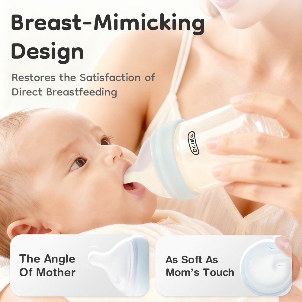 Botol Susu Bayi Dr.isla GB60 Kaca Borosilikat Dot Miring Anti Bocor 360° Foto 4