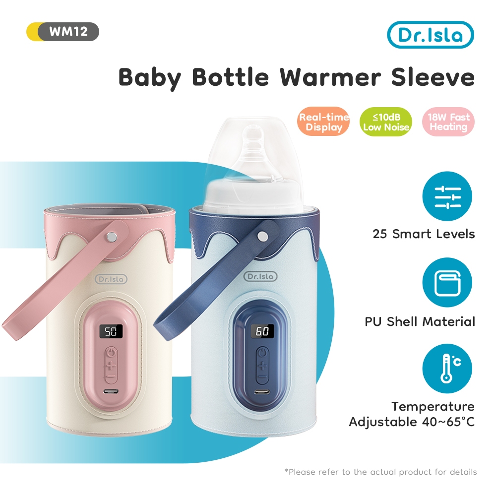 Dr.isla Tas Penghangat Botol Susu Portable WM12 USB LED Display Constant Temperature 40-50°