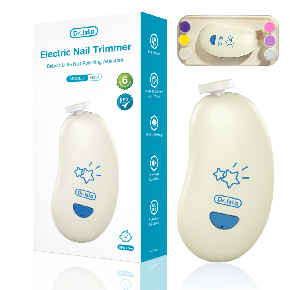 Dr.isla Gunting Kuku Bayi Elektrik NG04 Rechargeable 6 Kepala Pengamplasan Lampu Foto 6