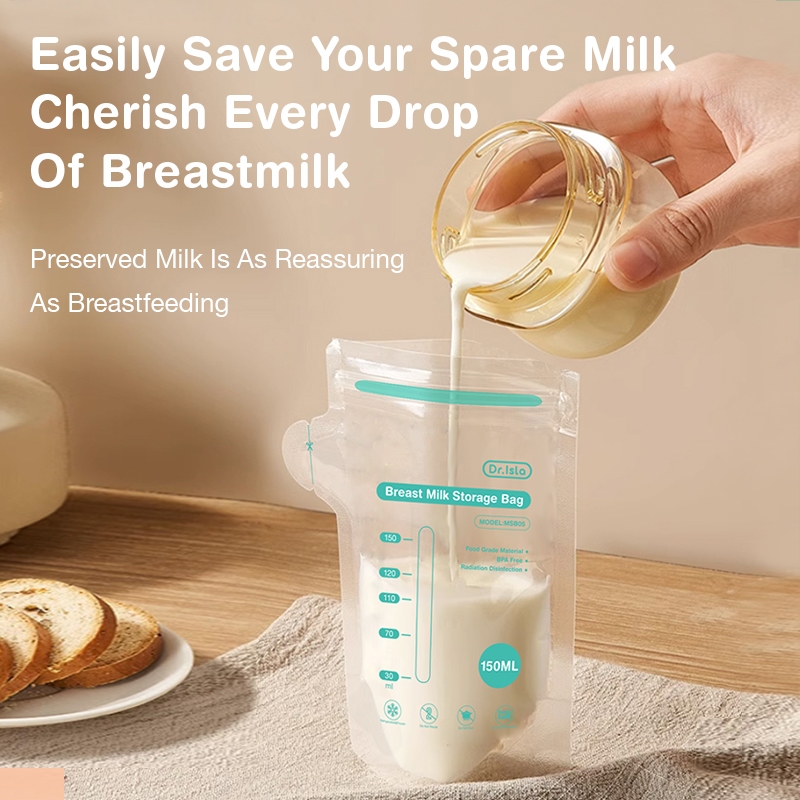 Dr.isla Kantong ASI Breastmilk Storage Bag 150ml 100 Pcs BPA Free MSB05 Foto 4