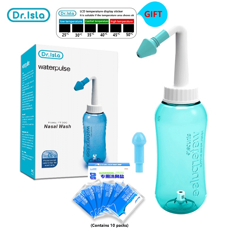 Dr.isla Pencuci Hidung Dewasa & Anak Portable 300ml YT300 dengan 10 Sachet Garam Foto 8