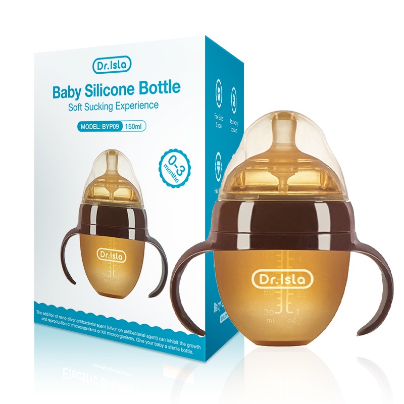 Dr.isla Botol Susu Bayi Nano Silver Anti Bakteri 250ml PPSU Dot Silikon Emas BYP09 Foto 6