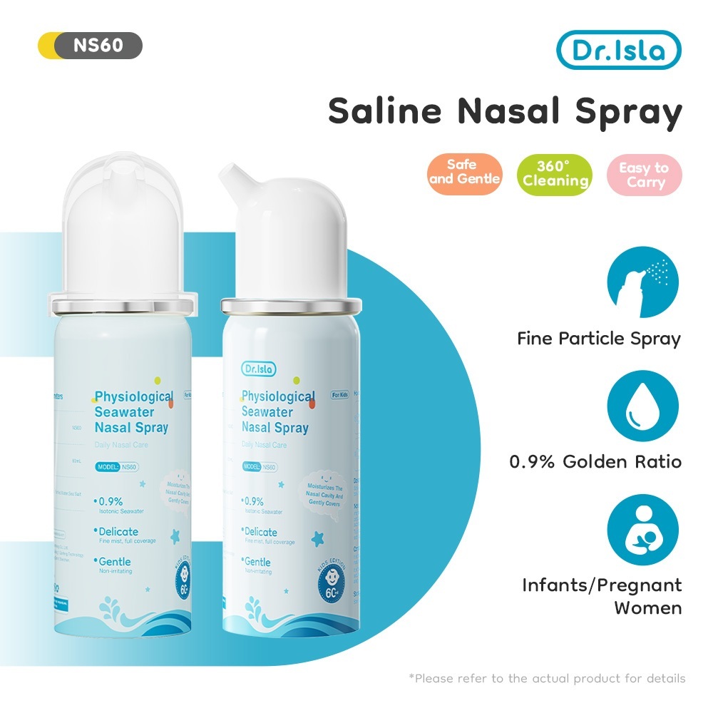 Dr.isla Nasal Spray Bayi 0.9% Garam Isotonik Semprotan Hidung 60ml NS60
