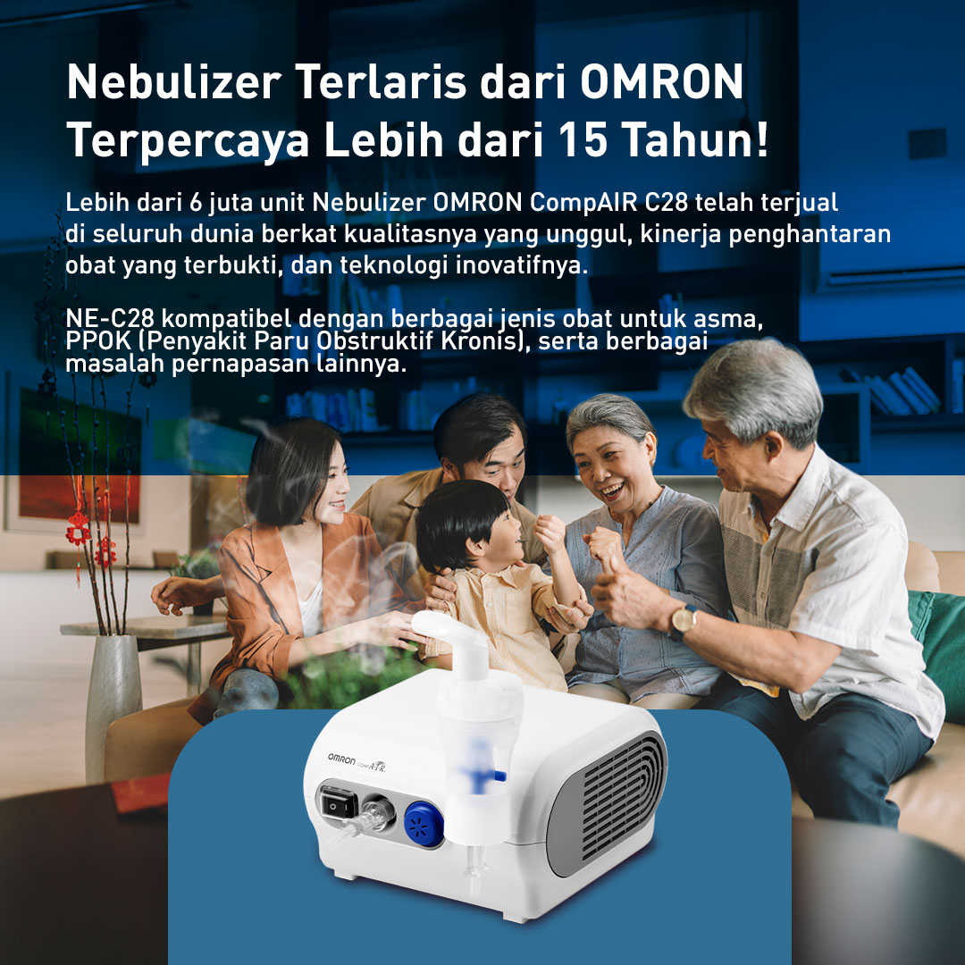 Omron Nebulizer NE-C28 Kompresor Terapi Pernapasan dengan Teknologi VVT Foto 7