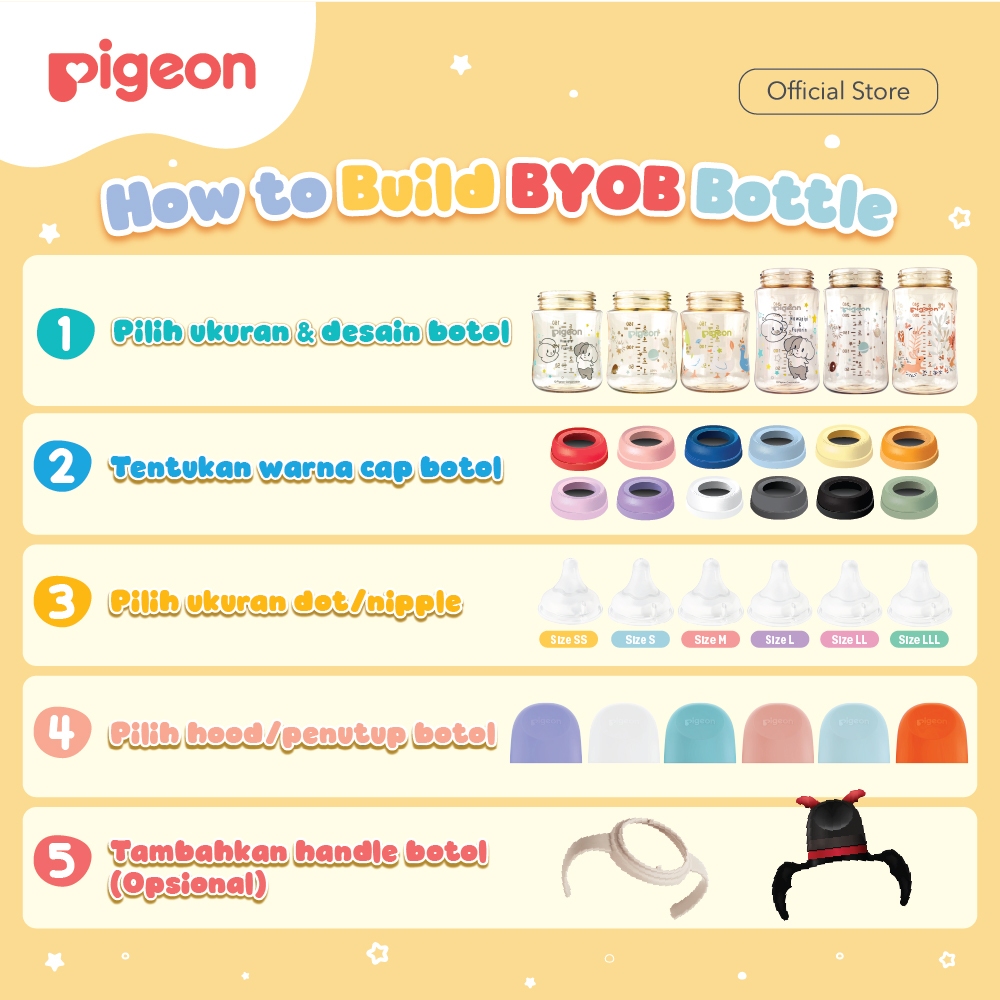 Pigeon BYOB SofTouch Screw Neck Cap 1 Pcs BPA Free Pilihan 12 Warna Foto 2