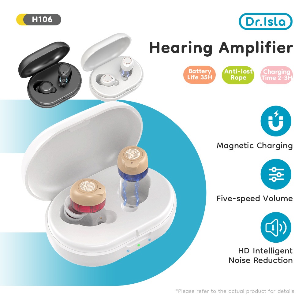 Dr.isla Alat Bantu Dengar Mini H106 USB Rechargeable dengan Pengurangan Kebisingan & 5 Level Foto 2