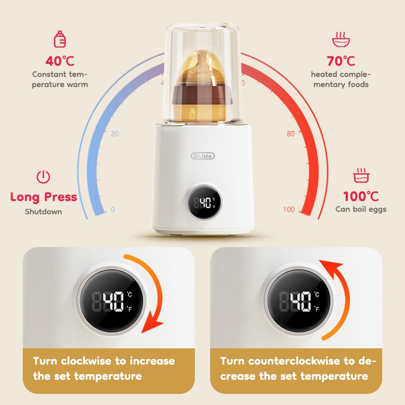 Dr.isla Sterilizer & Penghangat ASI Portable Botol Bayi N22 30-100°C Food Grade BPA Free Foto 4