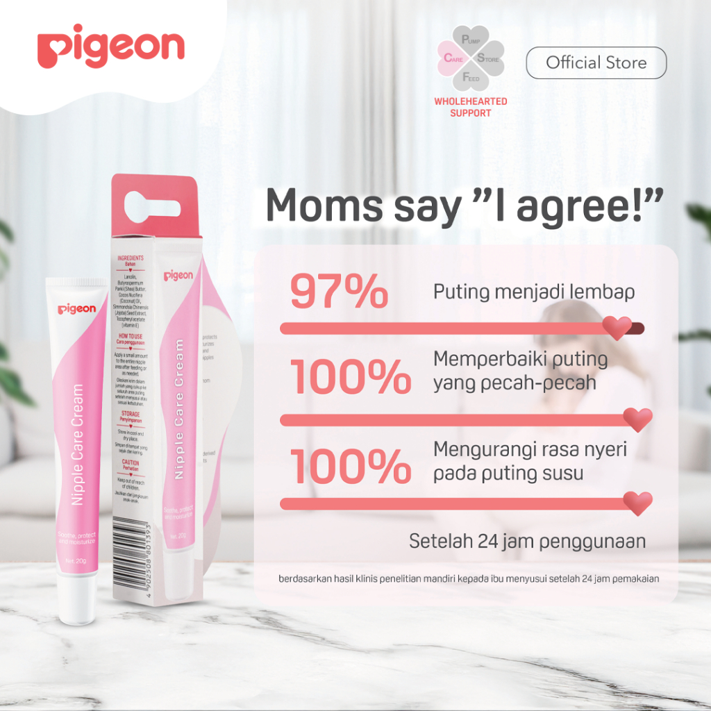 PIGEON Nipple Care Cream 20g Twin Pack Krim Pelembab & Perawatan Puting Lecet Halal Foto 6