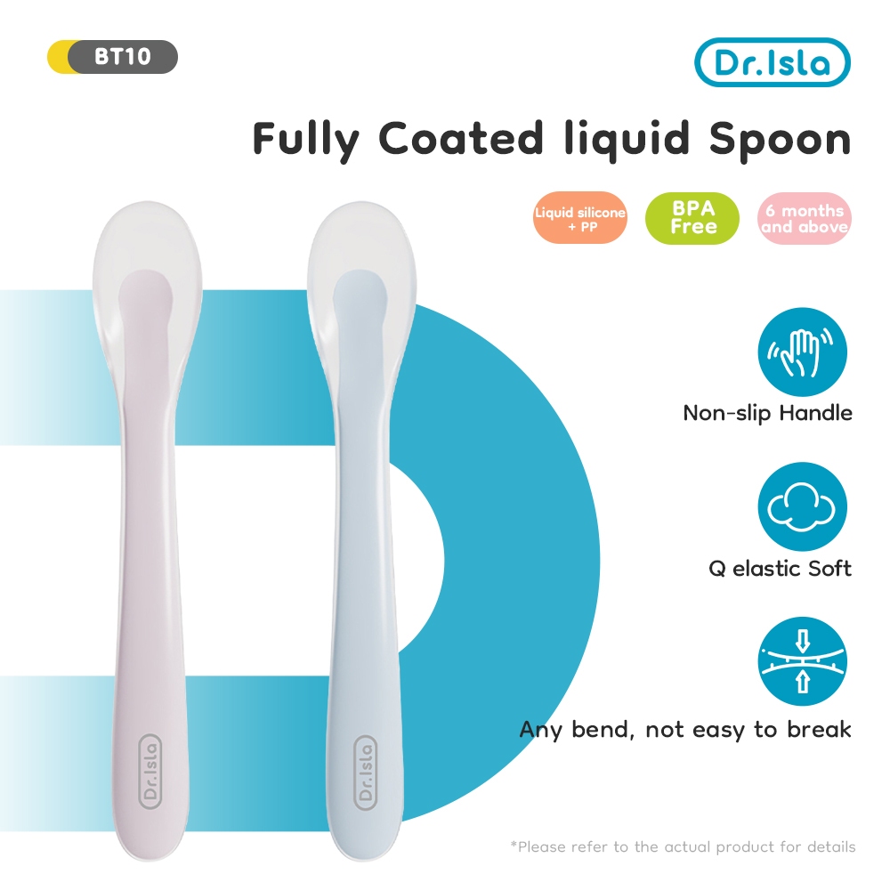 Sendok Bayi Dr.isla BT10 Liquid Silicone BPA Free Desain Ergonomis