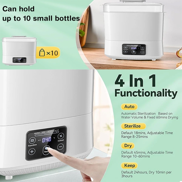 Dr.isla Sterilizer Botol Bayi 4 in 1 N30 Kapasitas Besar dengan Pengering dan Penghangat Foto 4