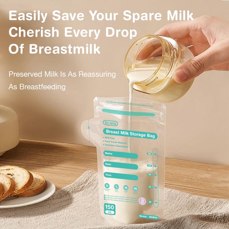 Dr.isla Kantong ASI 150ml Termokromik MSB05 BPA Free Sekali Pakai Pack 30 Pcs Foto 5