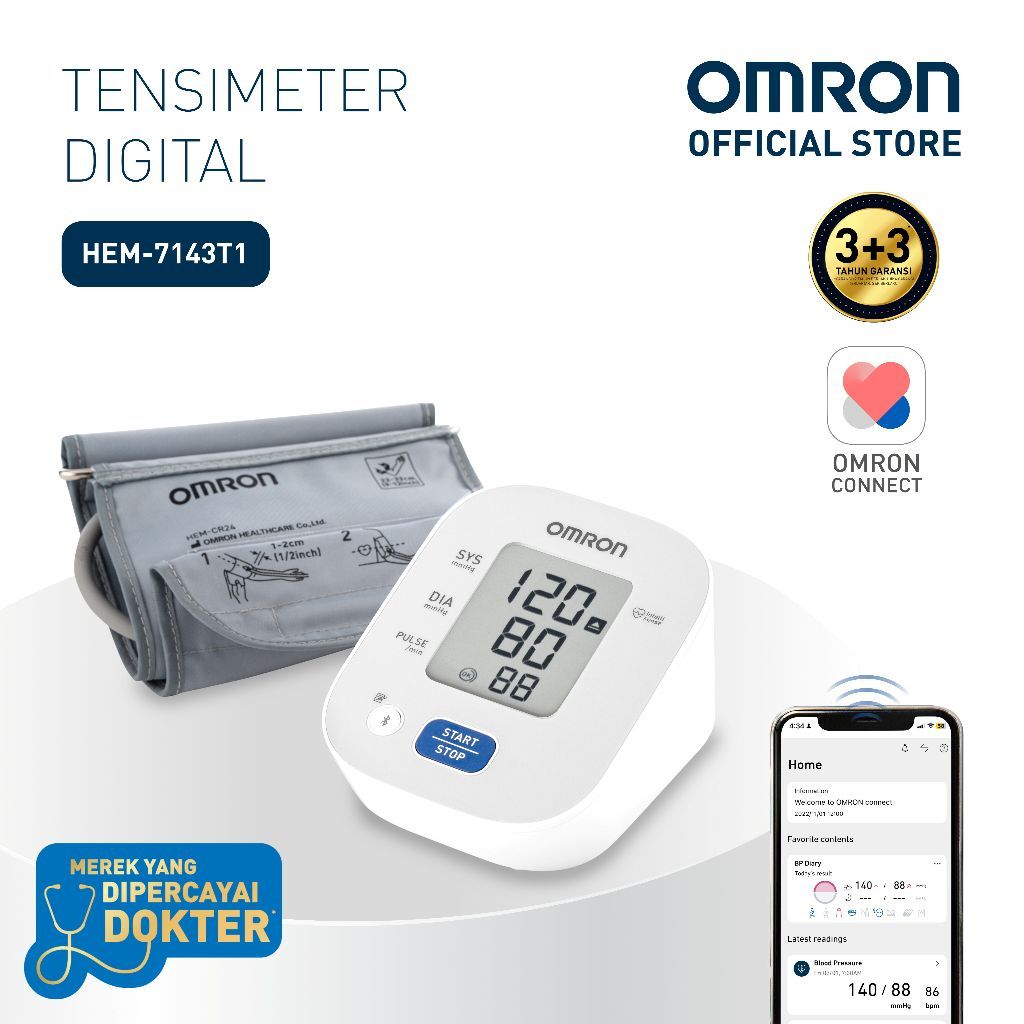 Omron Tensimeter Digital HEM-7156T-AP Monitor Tekanan Darah dan Detak Jantung Foto 7
