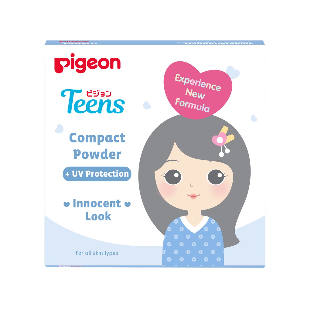 Bedak Padat Pigeon Teens Compact Powder UV Protection 14gr Natural Warna Sawo Matang Foto 2