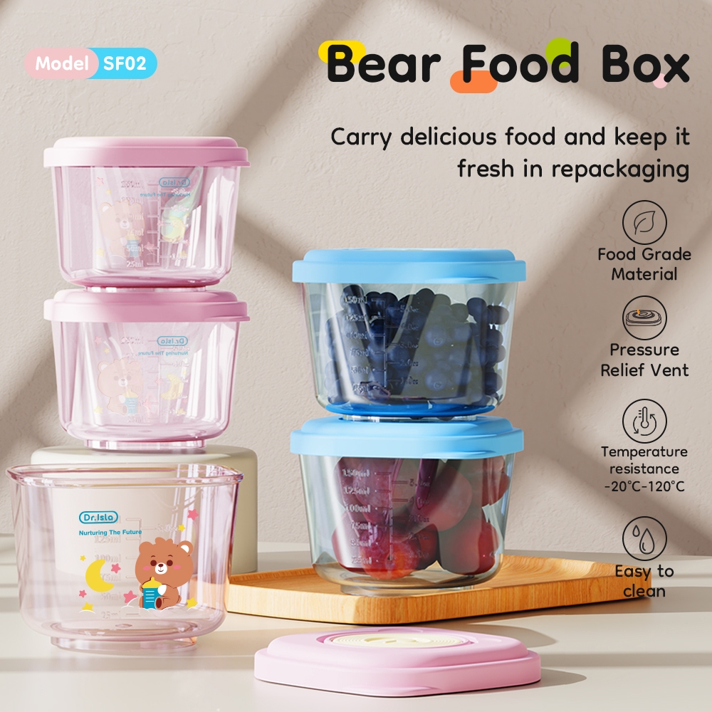 Dr.isla Food Container MPASI 4PCS Set BPA Free Wadah Makanan Bayi SF02 Tahan Panas Foto 2