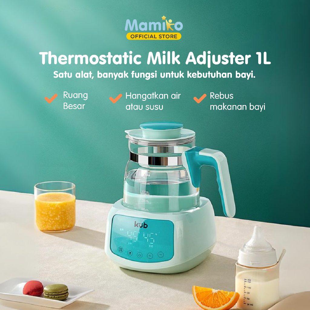 Mamiko Thermostatic Milk Adjuster 1L Biru Tosca Penghangat Susu Bayi MPASI Otomatis Foto 6
