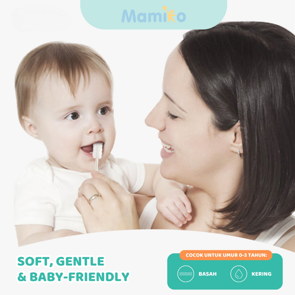 KUB x Mamiko Baby Oral Cleaner 30 PCS Steril 100% Cotton Pembersih Lidah Gusi Foto 3