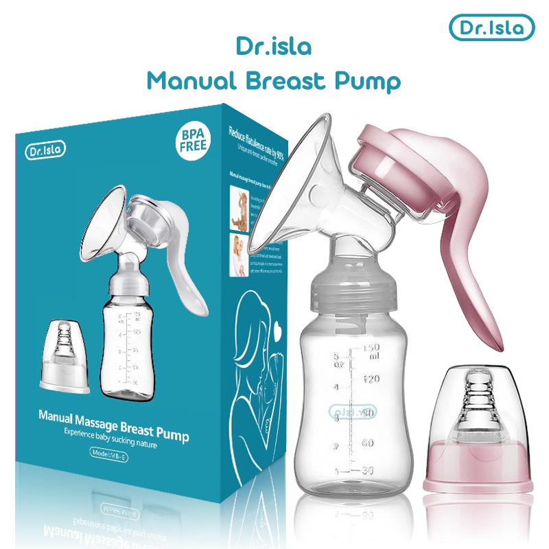 Pompa ASI Manual Dr.isla MB6 Single Portabel dengan Botol 150ml dan Dot Foto 6