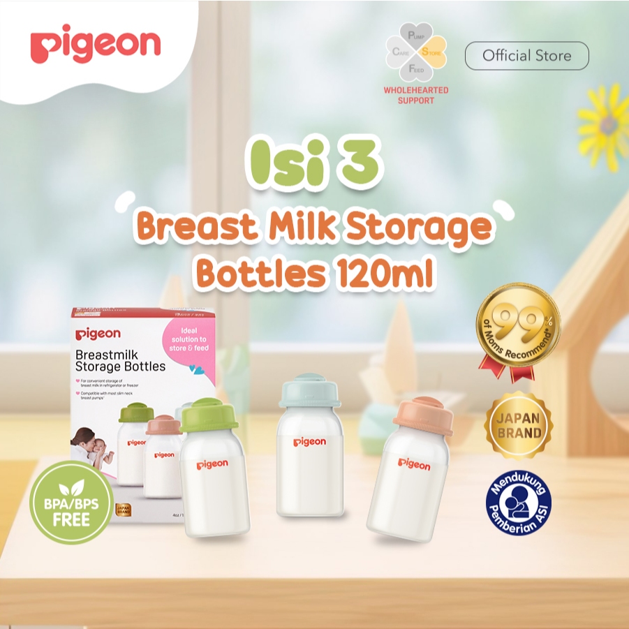 Botol Penyimpanan ASI Pigeon PP Set Hemat 50 ml 6pcs & 120 ml 3pcs