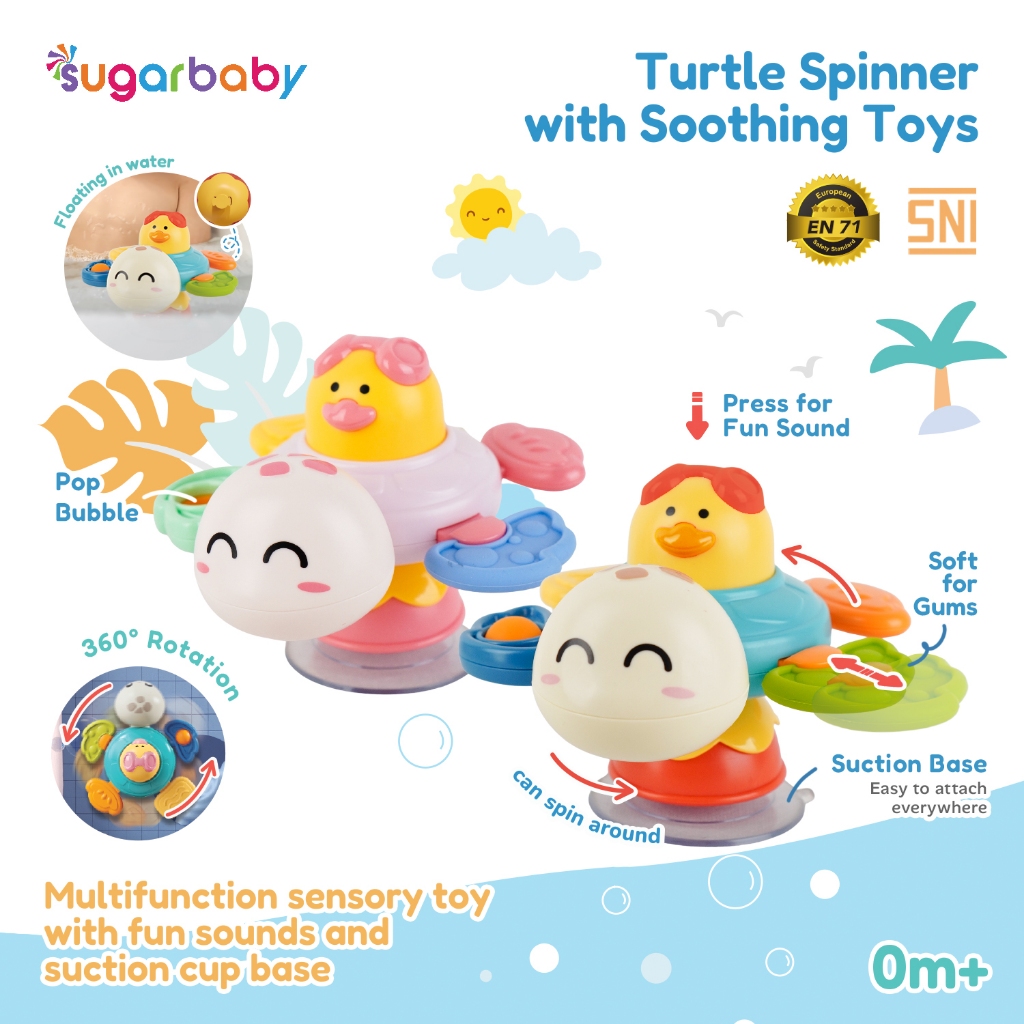 Mainan Sensori Bayi Sugarbaby Turtle Spinner 360 Suction Cup BPA Free