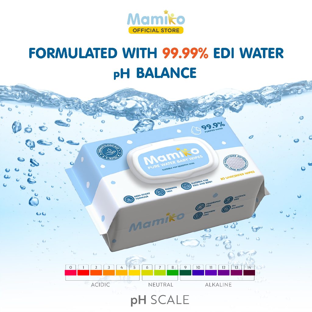Mamiko Wet Tissue Baby Wipes Pure Water 10s Bundle 70 Pack Hipoalergenik Foto 2